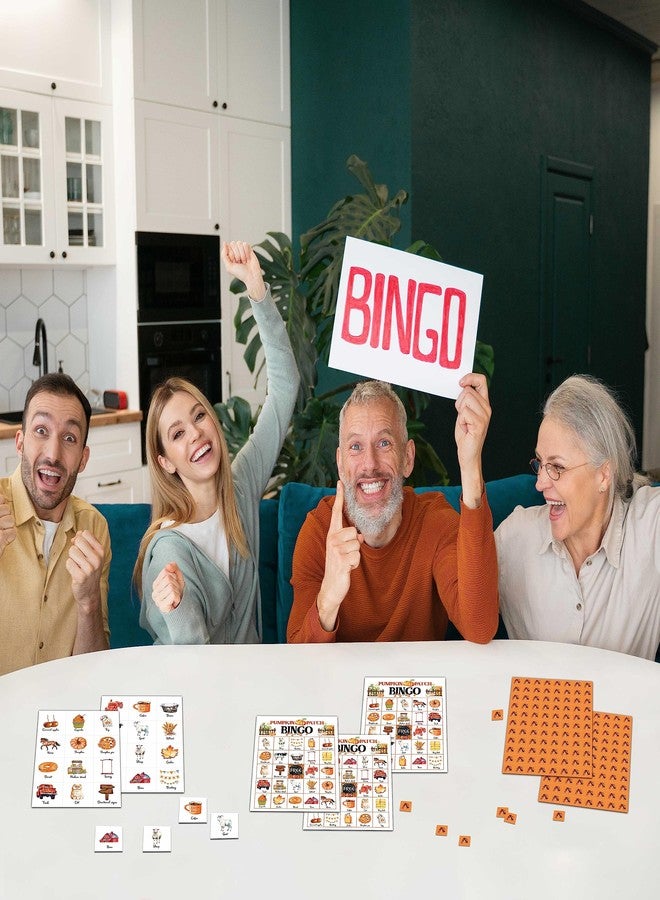 KFNER Pumpkin Bingo Game - Fall Harvest Bingo Card - 24 Players Bingo Game Set Indoor Outdoor Activities - Halloween, Thankgiving Party Favors Supplies -A10 - Image 4